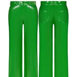 Nocturne Green Vegan Vinyl Pants Size XS 4